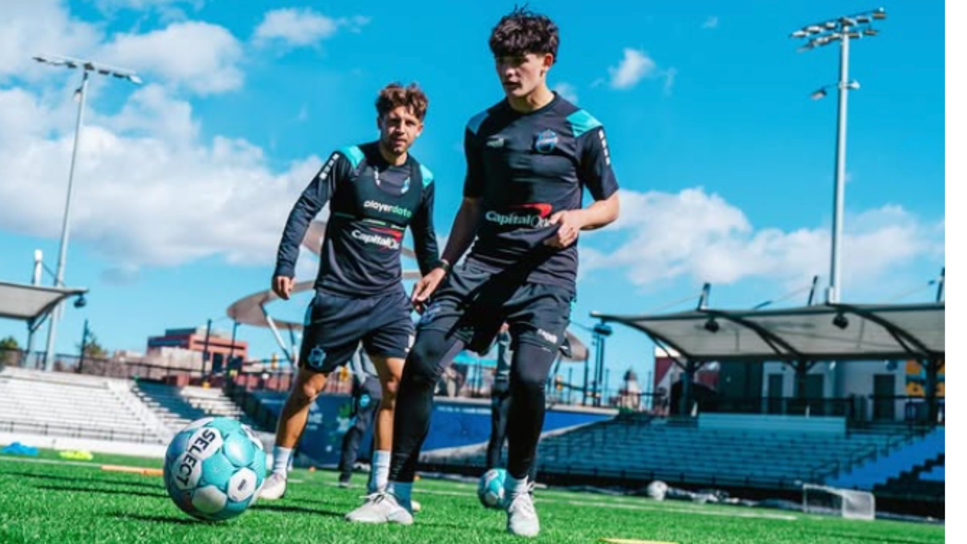 Athletes training at a professional club facility